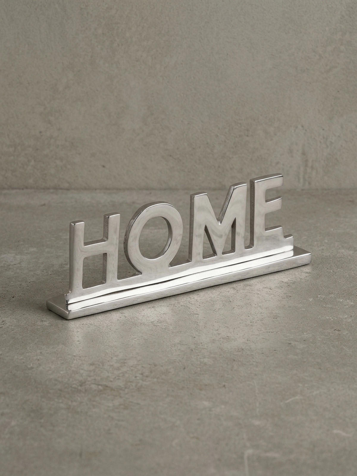 WOHNACCESSOIRE Schriftzug aus Aluminium, 22 cm Silberdeko für Tisch und Regal - Silberfarben, Metall (22/4/7cm) - KADIMA DESIGN