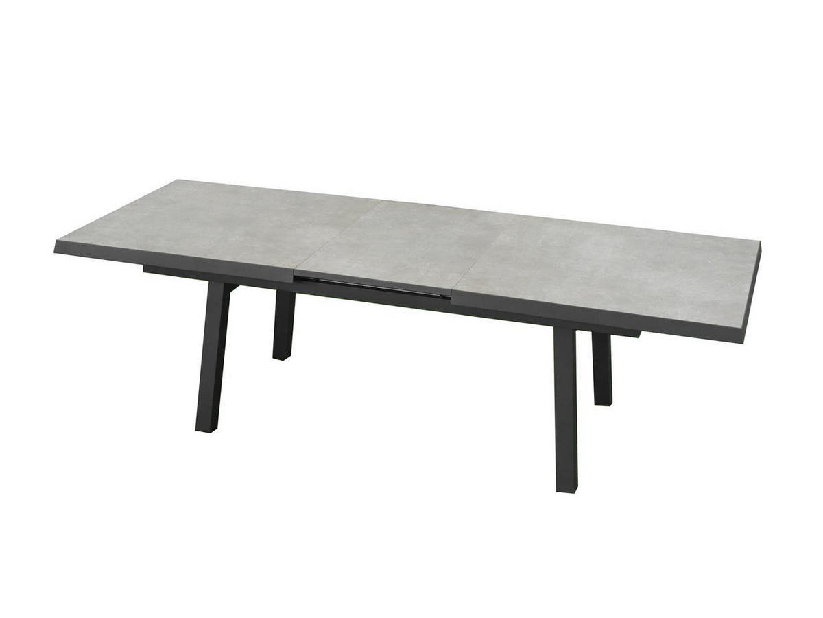 GARTENTISCH Georgia Aluminium ausziehbar 200-260/100/75 cm - Grau, Kunststoff (200/100/75cm) - Green Spirit