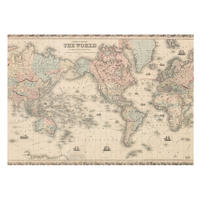 FOTOTAPETE 208x146 cm - Historische Karte - Beige, Textil (208/146cm) - Wallfluent