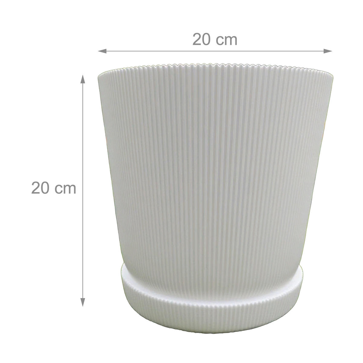 2XBLUMENTOPF - Weiß, Kunststoff (20cm) - Relaxdays