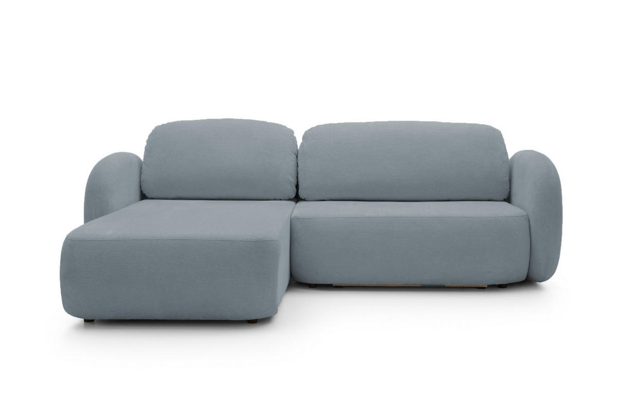 ECKSOFA OLIO L-Form Schlaffunktion mit Bettkasten, lose Rückenkissen, freistehend, LINKS 174x248 cm Dark grey - Blaugrau, Holz/Textil (174/248cm) - DomoHome