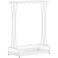 SCHIRMHALTER Stahl Weiß - Weiß, Metall (24/68/50cm) - HOMCOM