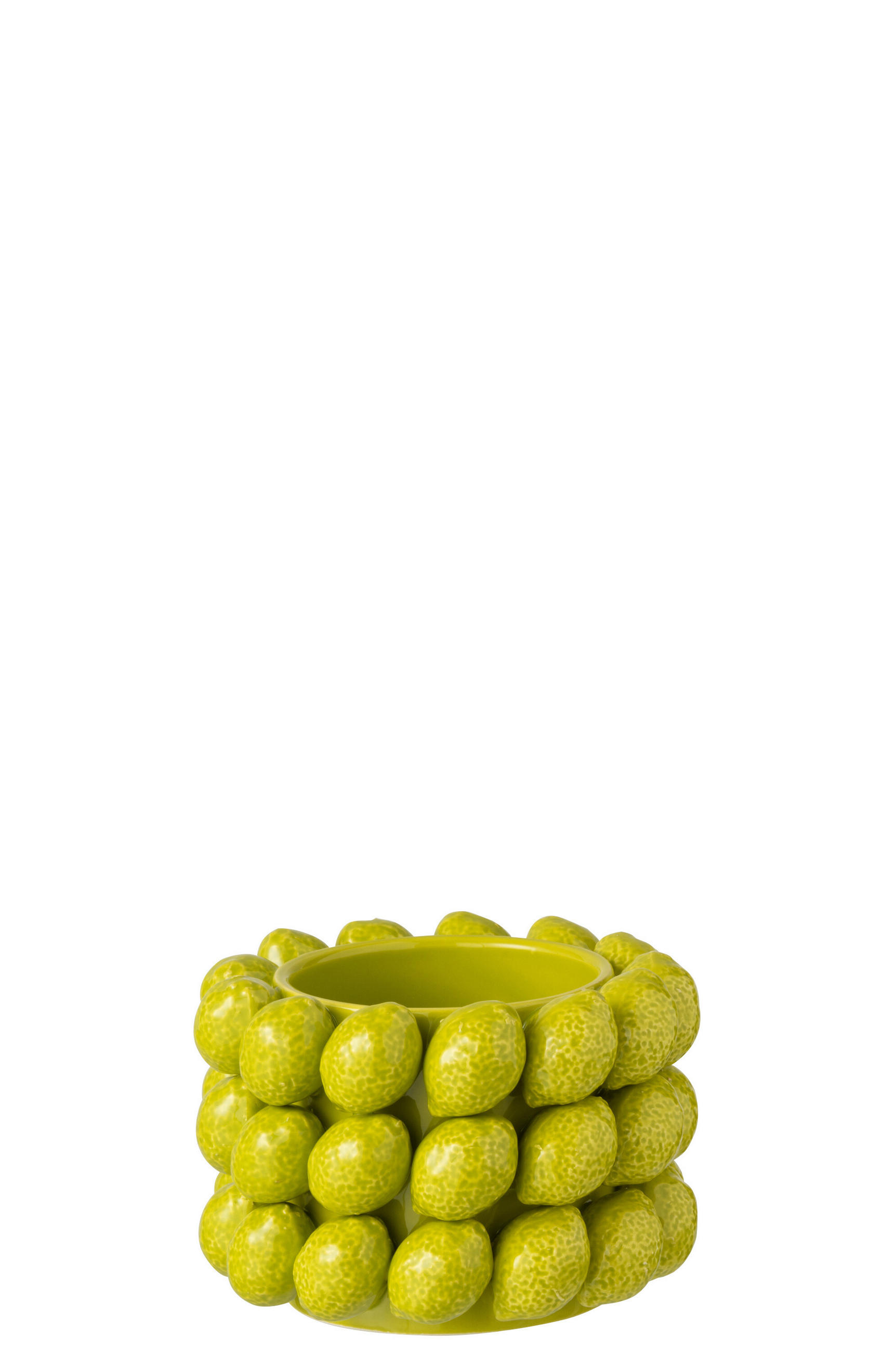 BLUMENTOPFE LIMETTE - Töpferei - Grün - S - Ø 15,5 cm - Grün, Keramik (15.5/10.3cm) - J-Line