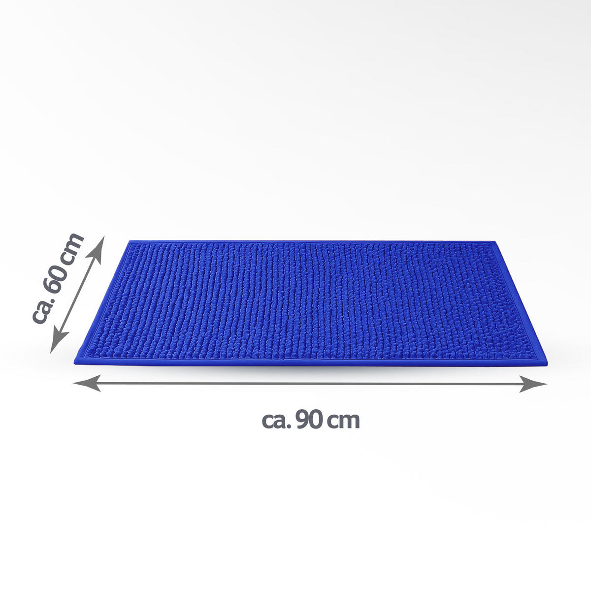 BADEMATTE Chenille 60x90cm Blau - Blau, Textil (90/60cm) - Bestlivings