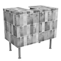 WASCHBECKENUNTERSCHRANK Metro Fliesen Keramikoptik Grau 60/55/35 cm - Grau, Holzwerkstoff (60/55/35cm) - Bilderwelten