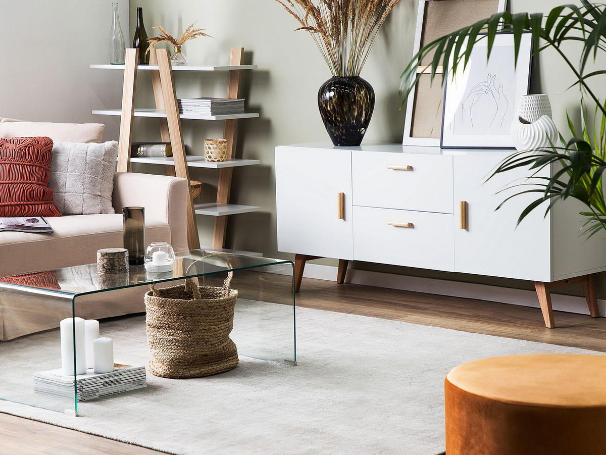 SIDEBOARD se 2 dveřmi Bílý Meet - bílá, kompozitní dřevo (160/70/42cm) - Beliani
