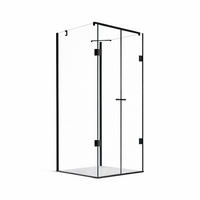 DUSCHKABINE Emma 80x100x80cm U-Form+DS- Schwarz - Schwarz, Glas (80/100/195cm) -  Glaswerk Westfalen