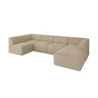 WOHNLANDSCHAFT Ottomane Rechts MOVO-L 345x180x78 cm Creme Tissu - Klar, Holzwerkstoff/Kunststoff (180/78/345cm) - ALTDECOR