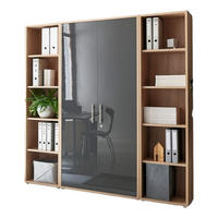 BÜROMÖBELSET 3-tlg. Sonoma Eiche / anthrazit Hochglanz - Eichefarben/Anthrazit, Holz/Metall (172/185/33cm)