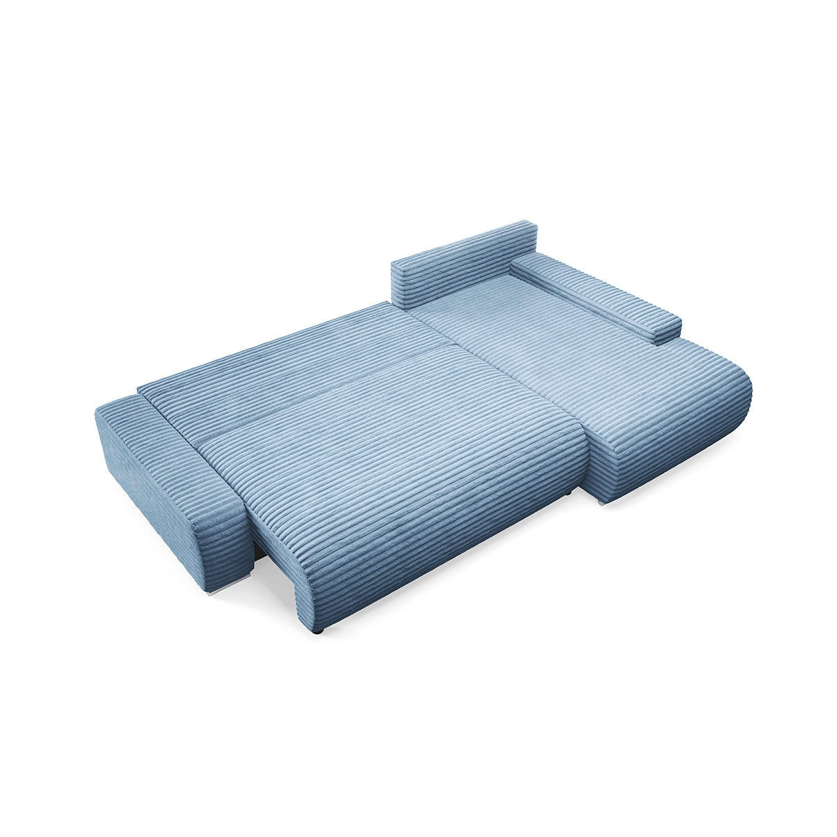 ECKSOFA Ivana 3 Sitzplätze Hellblau - Blau, Holz (265/172cm) - Petits-meubles