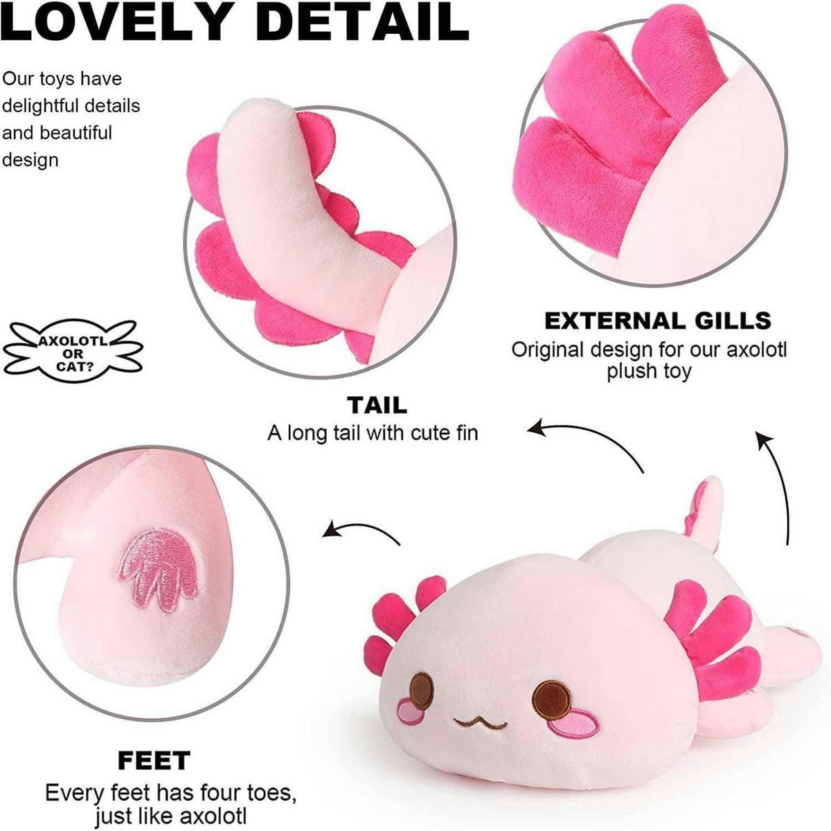PLÜSCHTIER Axolotl 50 cm Rosa - Rosa, Textil (28/50cm)