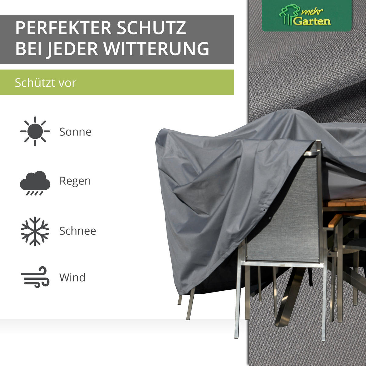 SCHUTZHÜLLE für Sitzgruppe rund SHP-20013 - Grau, Kunststoff (320/94/1cm) - mehr Garten