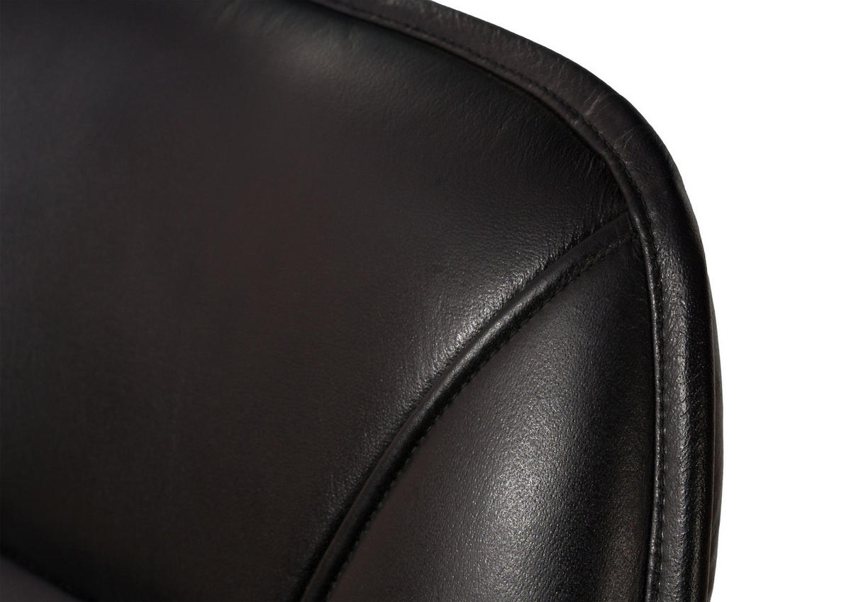 BARHOCKER Echtleder (Büffel) 50 x 59 x 106 cm schwarz IRON LABEL #714 - Schwarz, Leder (50/106/59cm) - Massivmoebel24