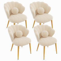 STUHL-SET 4 Stück Muschel-Design, DE-42124, Beige - Beige, Holzwerkstoff (62.5/83/60cm) - ComfortXL