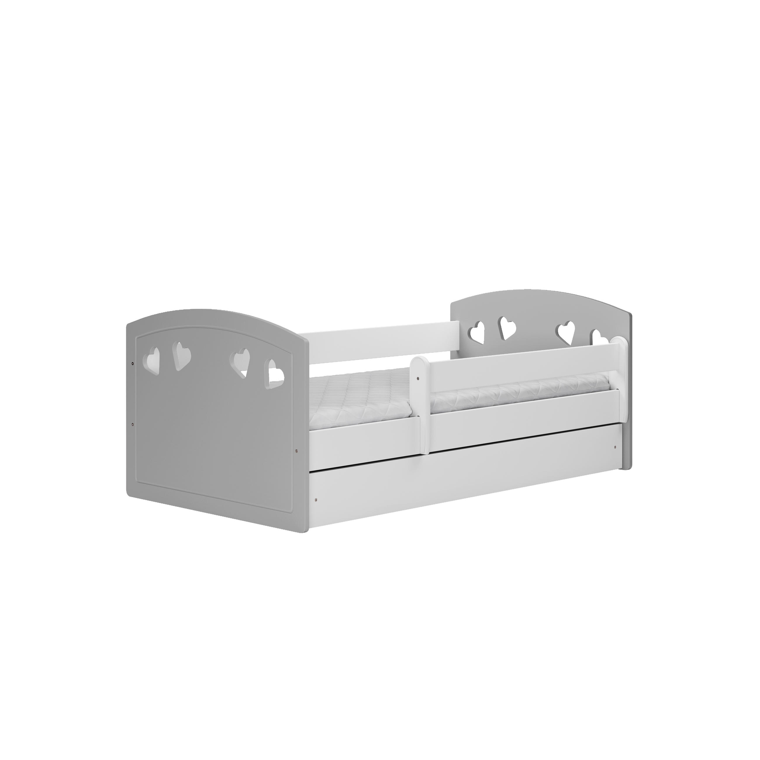 KINDERBETT JULIA mit Schublade und Matratze 90/65/184 - Grau, Holzwerkstoff (80/180cm) - RAUMHIRSCH FURNITURE