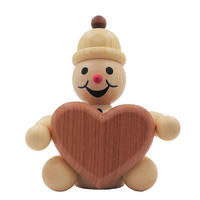 HOLZFIGUR Schneemann Junior mit Herz 14 cm - Multicolor, Holz (11/1/0.1cm)