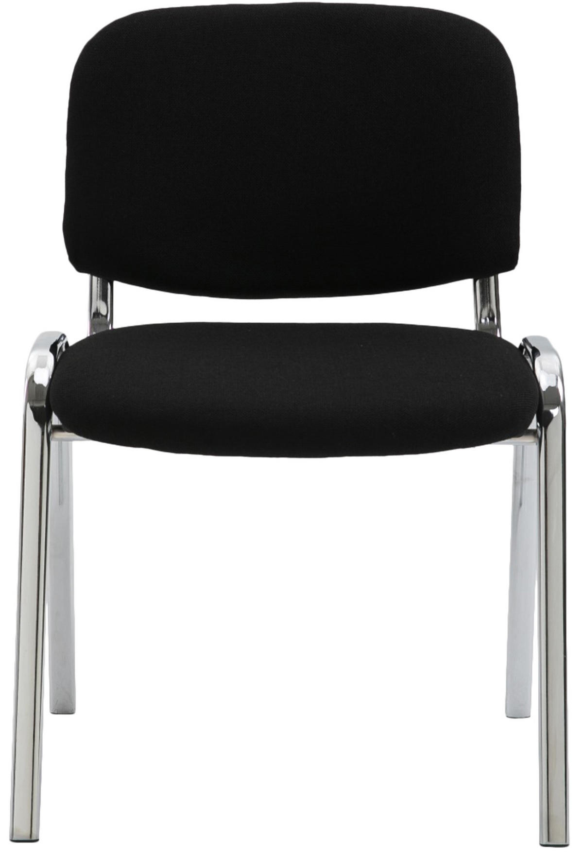 BESUCHERSTUHL Stoff schwarz - Chromfarben/Schwarz, Textil/Metall (54/79/48cm) - CLP
