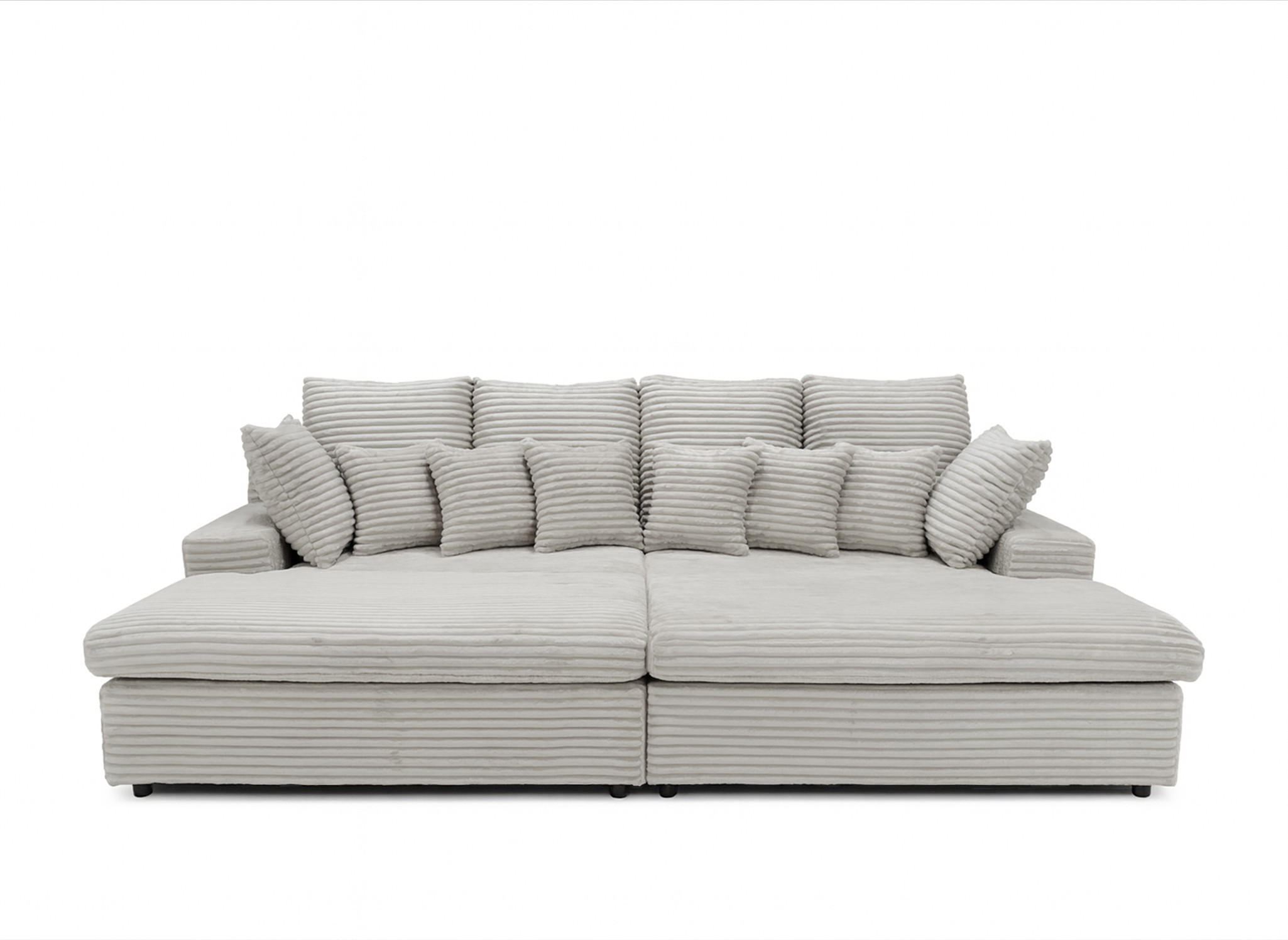 SOFA Arosa - Hellgrau, Holzwerkstoff/Textil (286/103/170cm) - Fun Möbel