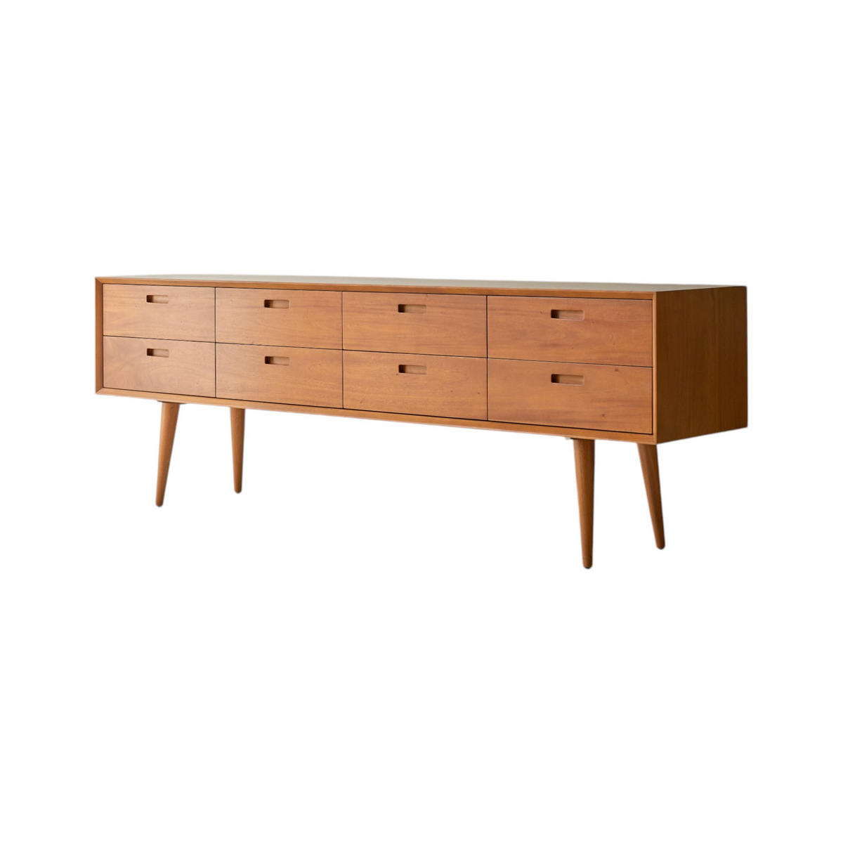 KOMMODE Magda 50's Natur aus Mahagoni - Naturfarben, Holz (204/68/42cm) - Tikamoon