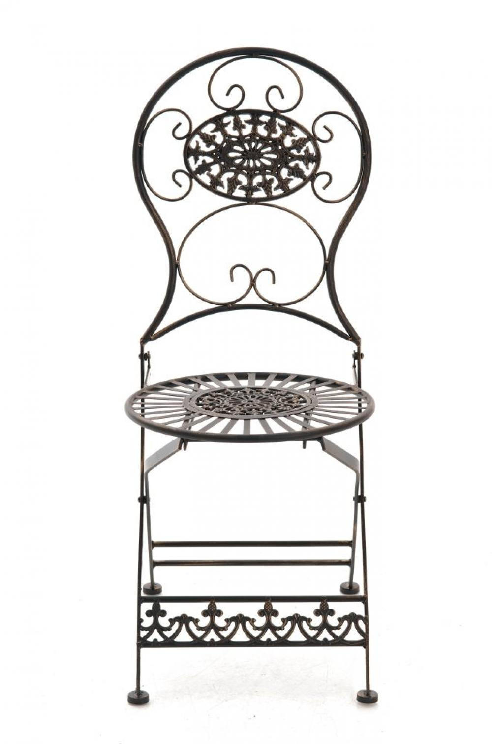 GARTENKLAPPSTUHL Metall Bronze - Bronzefarben, Metall (43/91/50cm) - CLP