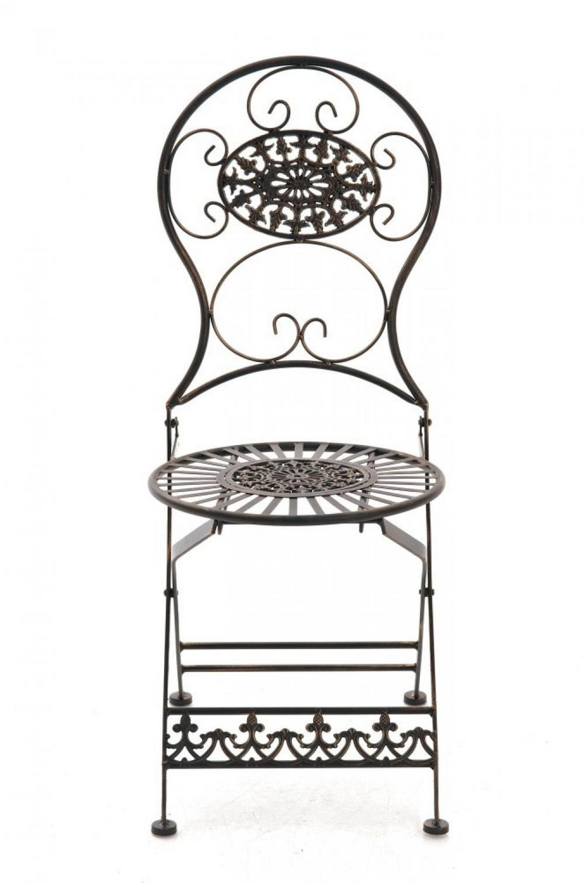 GARTENKLAPPSTUHL Metall Bronze - Bronzefarben, Metall (43/91/50cm) - CLP