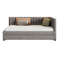POLSTERBETT 140/200 cm als Schlafsofa mit Ausziehbett und Lattenrost, Grau - Grau, Leder (140/200cm) - Redom