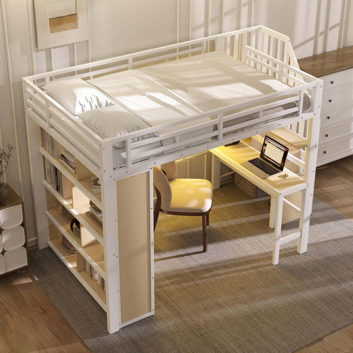 HOCHBETT Eisen 140/200 cm Weiß - Weiß, Metall - Raumix