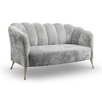 SOFA Adria 2-Sitzer 155x78x83 mit Metallfüßen - Goldfarben/Grau, Holz/Textil (155/78/83cm) - Ravio