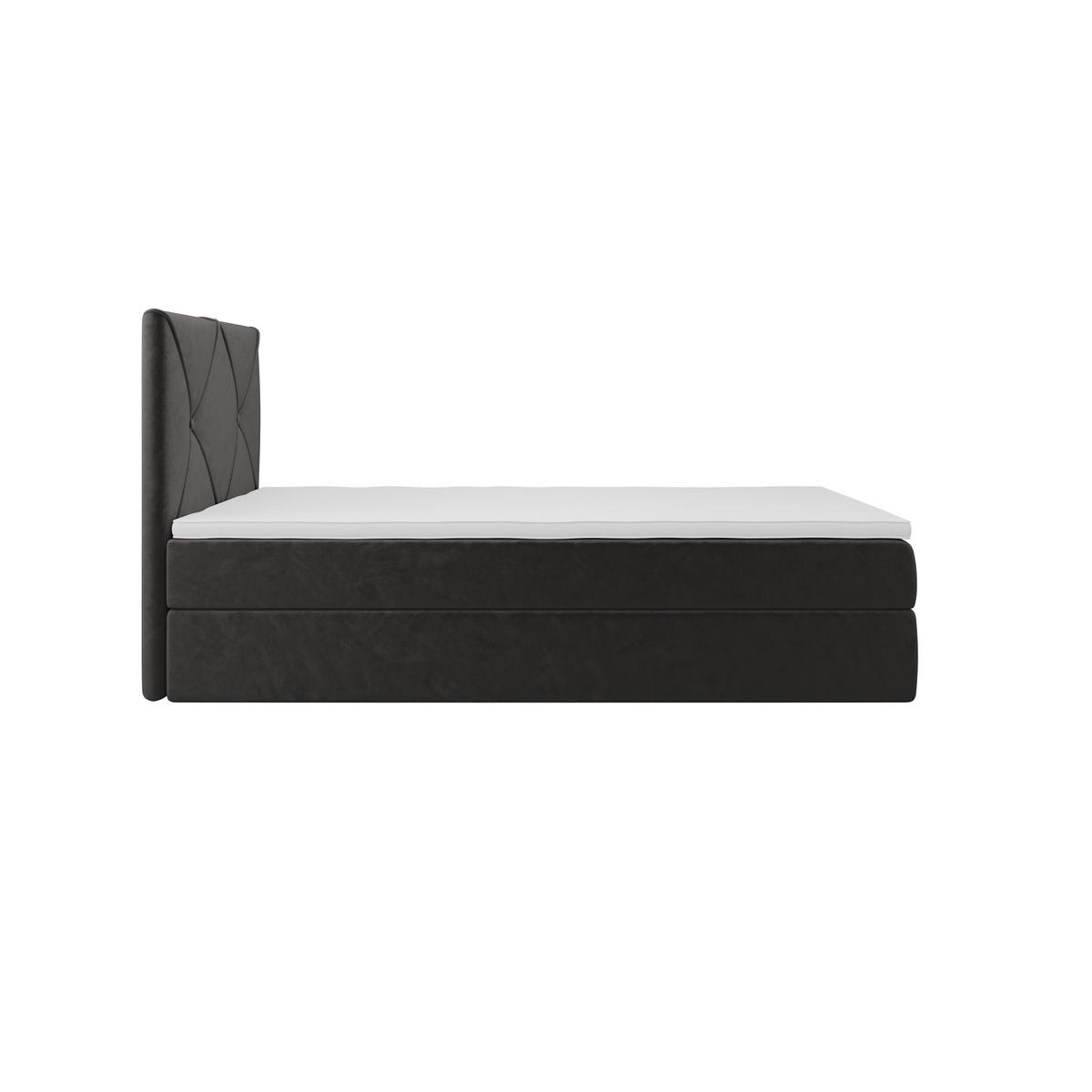 BOXBETT ALTEA 90x200 Monolith 92, mit Matratze H3, Bonell und Topper, Grau - Grau, Holz/Kunststoff (90/200cm) - Bedante