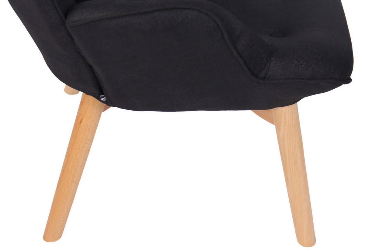 SESSEL Stoff schwarz - Schwarz, Holz/Textil (71/100/77cm) - CLP