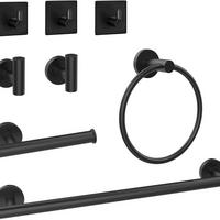 BADEZIMMER-REGAL-SET, schwarz, 42/18/6 cm - Schwarz, Metall (18/6/42cm)