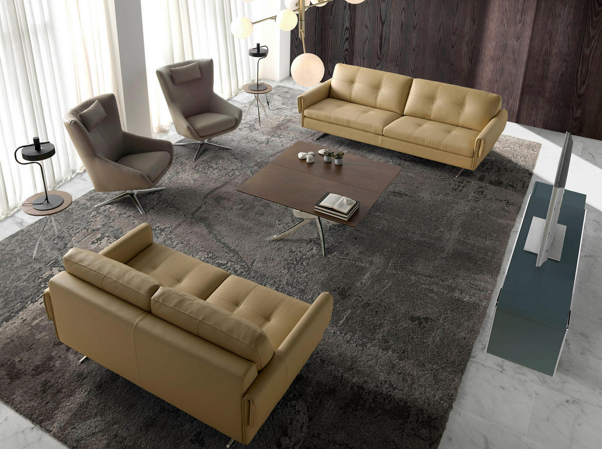 NERZFARBENER Öko-Leder-Drehsessel 76/90/100 cm - Grau, Textil (76/100/90cm) - ANGEL CERDA