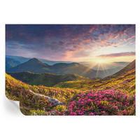 FOTOTAPETE 312x219 cm - Bergpanorama - Grün, Textil (312/219cm) - Wallfluent