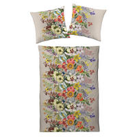 MAKO-SATIN-BETTWÄSCHE 135x200 Bettbezug geblümt Blumen Muster Schmetterlinge Baumwoll Bettwaren - Made in Germany - Multicolor, Textil (135/200cm) - Carpe Sonno