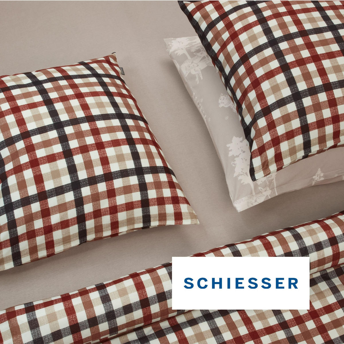 BETTWÄSCHESET Nordic - Feinbiber - 2-teilig - 135 x 200 cm - Greige - Greige, Textil (135/200cm) - SCHIESSER