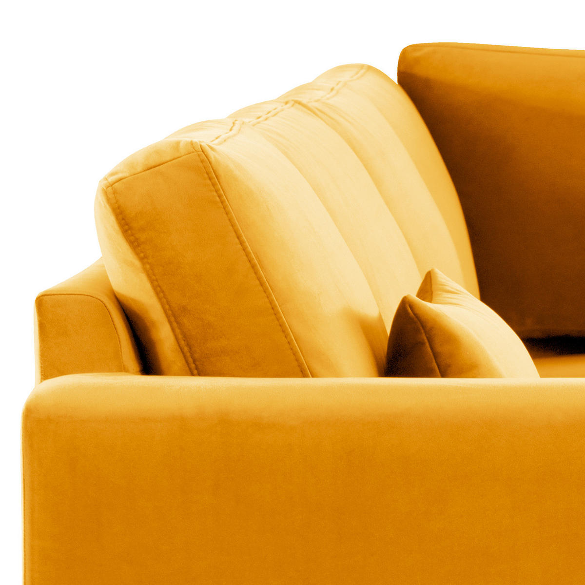 ECKSOFA mit Ottomane - Eichefarben/Gelb, Eichenholz/Textil (287/219cm) - home24