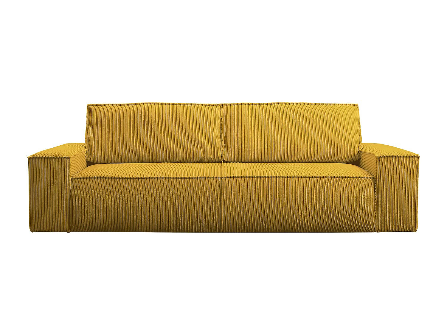 SCHLAFSOFA - 4 Personen - Samt, Stoff - Gelb - - Gelb, Textil (257/85/102cm) - Vente-Unique
