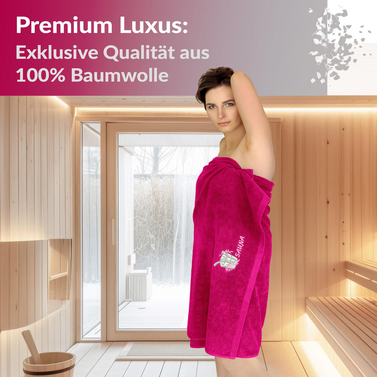 SAUNATUCH Lillby Purpur 100x200 cm - Pink, Textil (100/200cm) - Lashuma