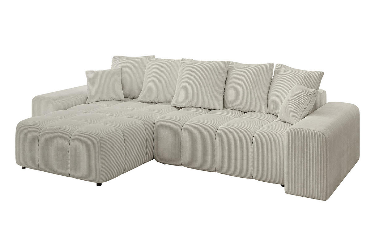 ECKSOFA Ottomane links/rechts ENIL-L 290x175x84 Hellgrau Cord - Hellgrau, Holzwerkstoff/Kunststoff (290/175cm) - ALTDECOR