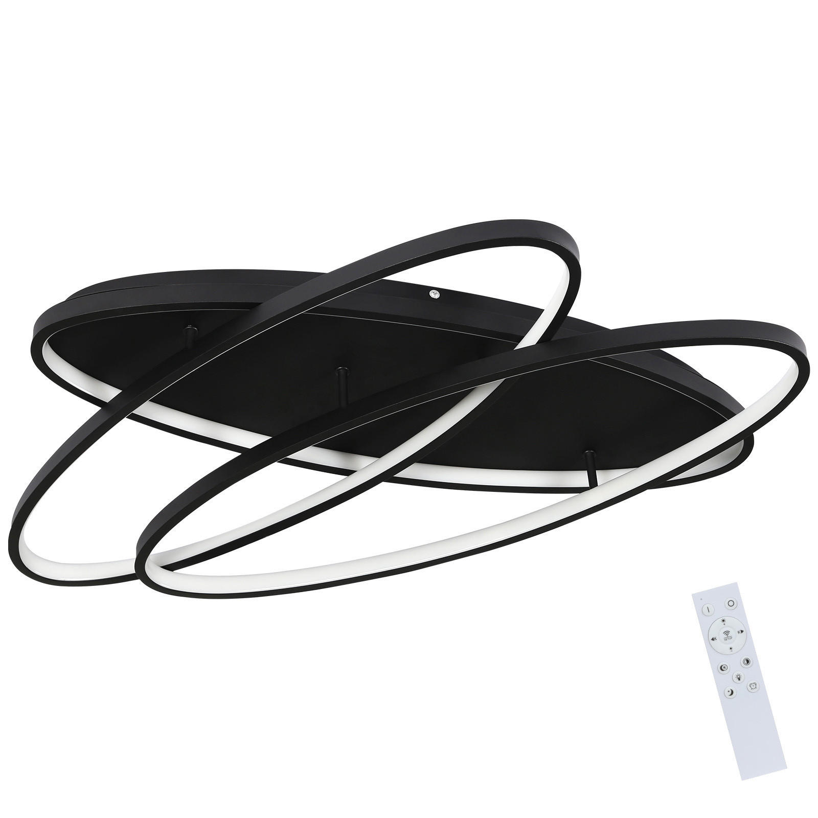 LED-DECKENLEUCHTE Erik 62/60/9.5 cm - Schwarz, Metall (62/60/9.5cm) - Nettlife