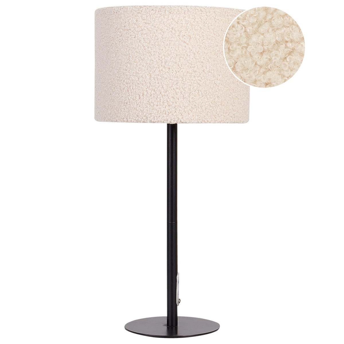 TISCHLEUCHTE Beige/Schwarz Vinazco - Beige/Schwarz, Textil (20/20/40cm) - Beliani