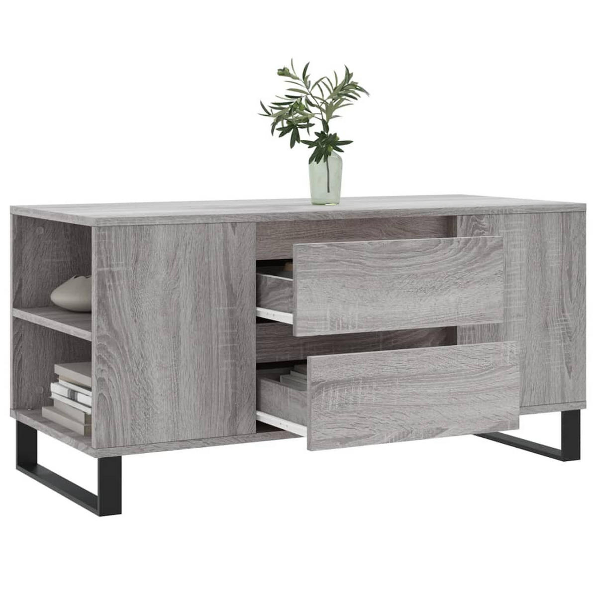 COUCHTISCH Grau Sonoma 102x44,5x50 cm Holzwerkstoff - Grau, Holzwerkstoff (102/44.5/50cm) - furnicato