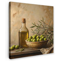LEINWANDBILD Oliven - Stilleben - Vintage 20x20 cm - Olivgrün, Textil (20/20cm) - MuchoWow