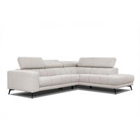 ECKSOFA MORELLO 5-Sitzer, creme - Anthrazit/Schwarz, Holzwerkstoff/Textil (287/228cm) - Courtois Laville