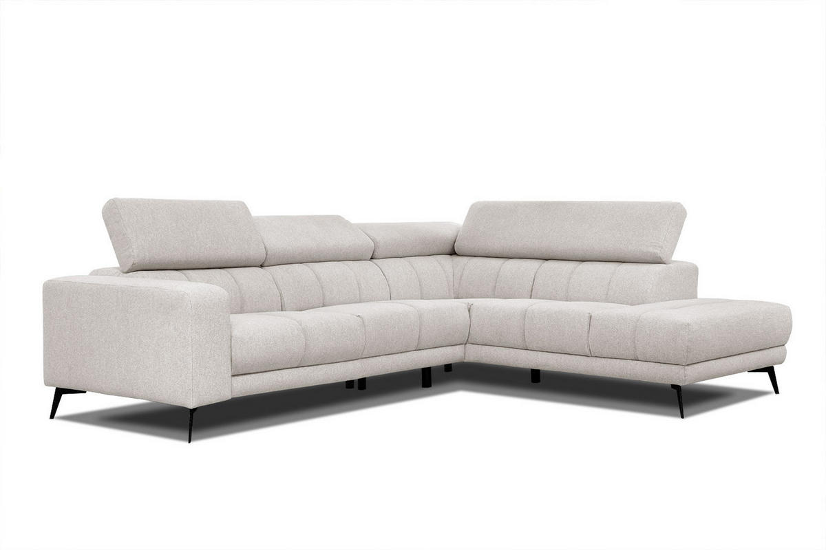 ECKSOFA MORELLO 5-Sitzer, creme - Anthrazit/Schwarz, Holzwerkstoff/Textil (287/228cm) - Courtois Laville