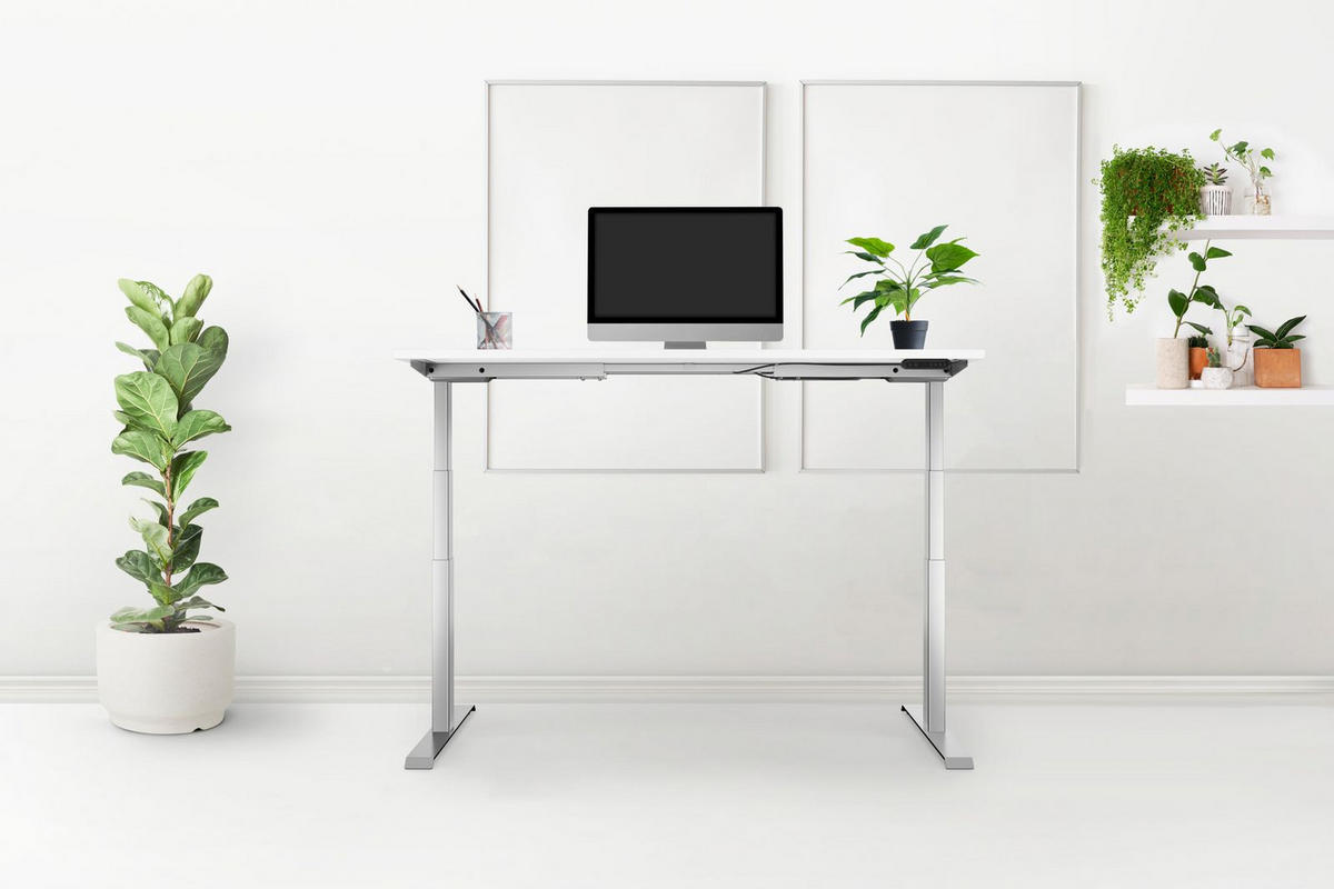 SCHREIBTISCH elektrisch höhenverstellbar REC 160x60 cm Weiss - Weiß, Metall (60/160/65cm) - Schaff