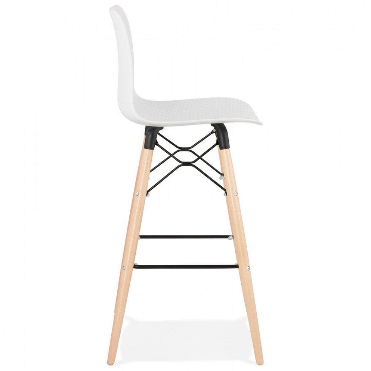 BARHOCKER Weiß 46x112x46cm - Beige/Schwarz, Holz/Kunststoff (46/112/46cm) - AlterEgo