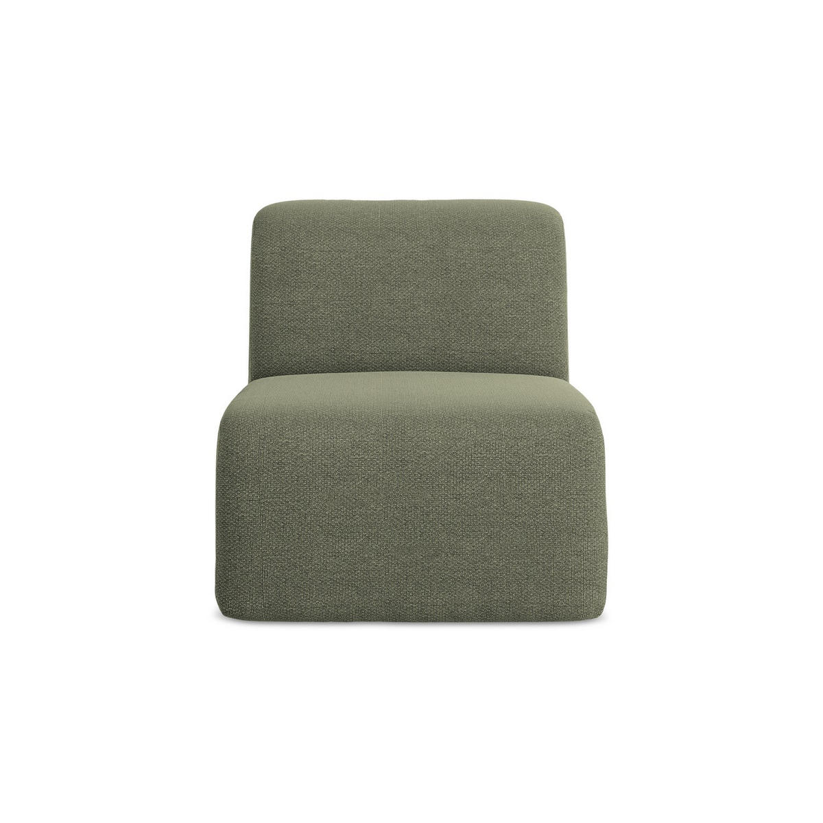 SOFAELEMENT Bouclé Stoff Grün - Schwarz/Olivgrün, Holzwerkstoff/Kunststoff (70/75/94cm) - LaMiaSofa