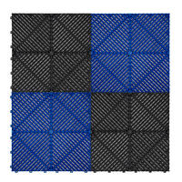 GARAGENBODENFLIESEN Belüftete mit Kanten – 120 Schwarz und 120 Blau - Schwarz, Kunststoff (40/1.8/40cm)