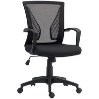 BÜROSTUHL mit Kippfunktion, höhenverstellbar Schreibtischstuhl Drehstuhl Schwarz - Schwarz, Textil (60/102/62cm) - HOMCOM